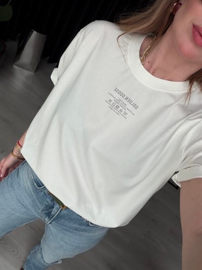 Orijinal Marka , GG , Ekru Yıldızlı T-shirt