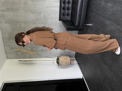 Camel Tencel Ceket & Beli Lastikli Pantolon Takım