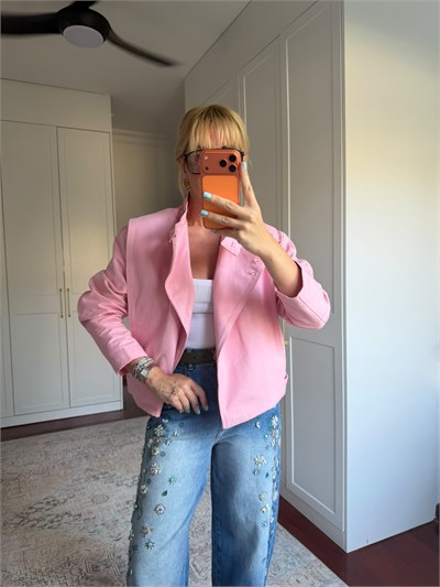 Orijinal Model , Pembe Gabardin Ceket