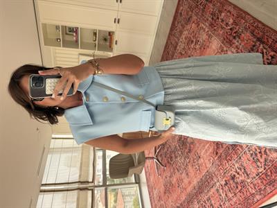 Premium, Kontras Dikişli, Bebe Mavisi Yelek