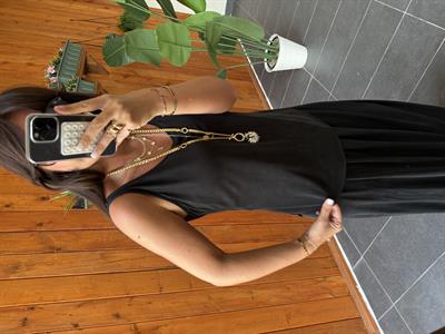 Kalın Askılı , Siyah Modal Bluz