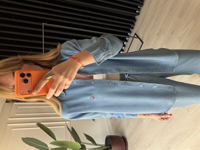 Marka Logolu , Mavi , Tencel Jean Takım