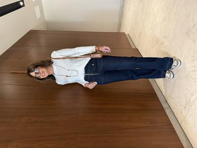 Önden Gold Düğme Detaylı , Likralı , İspanyol Jean Pantolon