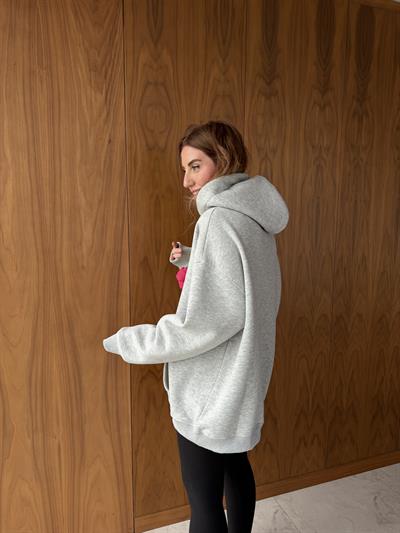 Renkli Bağcıklı , Gri Sweatshirt