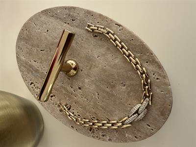 14k Gold Kaplama , Ortası Zirkon Taşlı , Geçme Bileklik