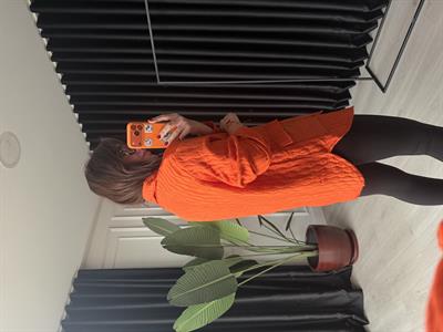 Cep Detaylı , Orange Kapitone Gömlek