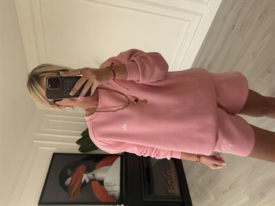 Marka Logolu , Şardonlu Sweatshirt & Şort , Pembe Takım
