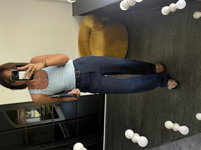 Orijinal Marka %100 Keten Lacivert Palazzo Pantolon