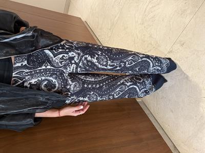 Gri & Siyah Desenli , Arkası Lastikli , Palazzo Pantolon