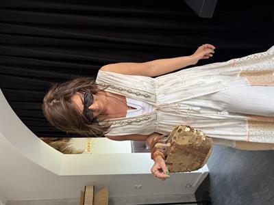 Deniz Kabuğu İşlemeli , Bronz Parılıtılı , Premium Kimono