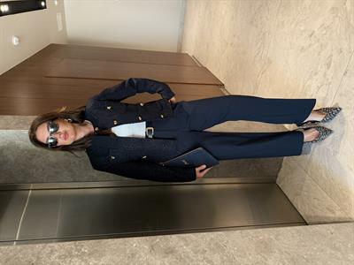 Deri Kemerli , Arkası Cepli , Lacivert Pantolon