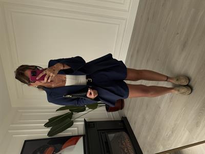 Lacivert, Premium Blazer & Şortlu Takım