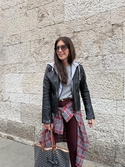 Çıkabilir Kapişonlu , Siyah Deri Ceket