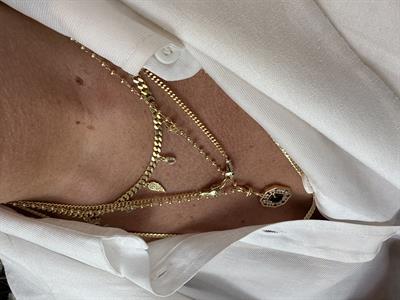 14K Kaplama , Zirkon Taşlı , Snake Head , Zincir Kolye