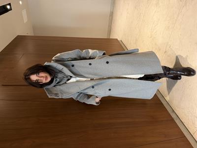 Premium Kalite , Dik Yaka , Gri Palto