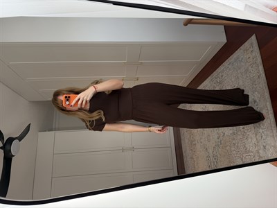 Kaşmir Dokulu Full Likralı Üçlü Acıkahve Takım