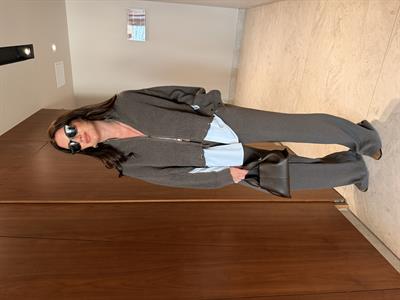 Poplin Detaylı , Önden Fermuarlı , Koyu Vizon Triko Takım