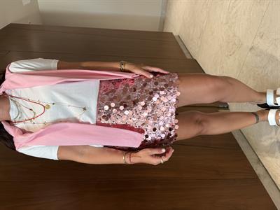 Rose Gold , Likralı , Pul Payet Etek