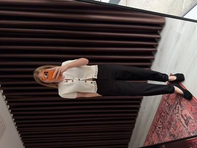 Orijinal Model , Örgü Deri Kemerli , Siyah Gabardin Pantolon