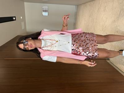 Rose Gold , Likralı , Pul Payet Etek