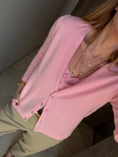 Dantel Bluzlu , Pembe Merserize Takım