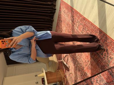 Premium Kalite Krep Kumaş , Bordo İspanyol Paça Pantolon