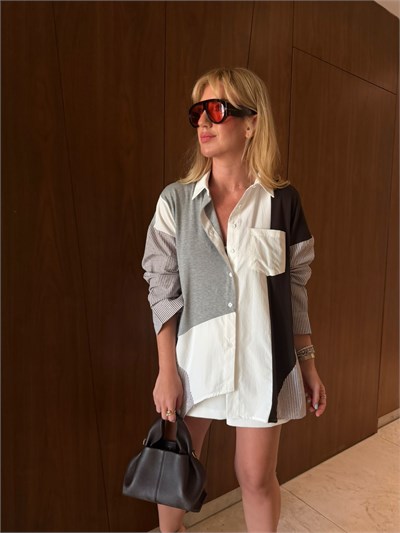 Orijinal Model , Acıkahve , Kolları Taşlı , Premium Tasarım Gömlek