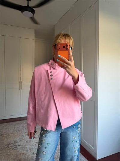 Orijinal Model , Pembe Gabardin Ceket