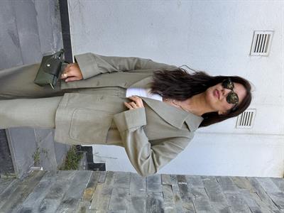 %100 Keten , Haki , Ceket & Pantolon Takım