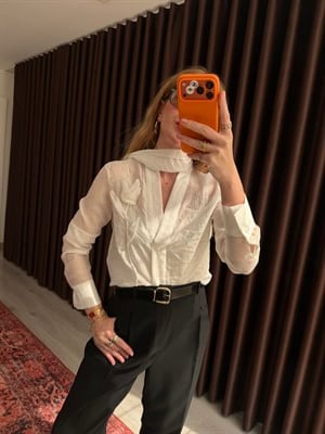 Orijinal Model , Fularlı Şifon Gömlek