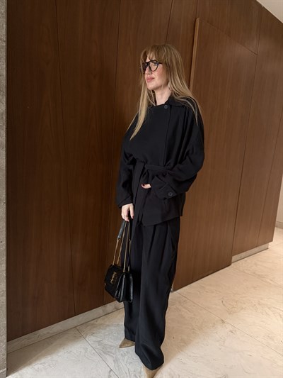 Orijinal Model , Özel Dokulu , Tek Düğmeli , Siyah Kuşaklı Takım