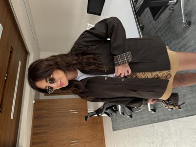 Kadife Yakalı , Ekose Astarlı , Acı Kahve , Premium Ceket