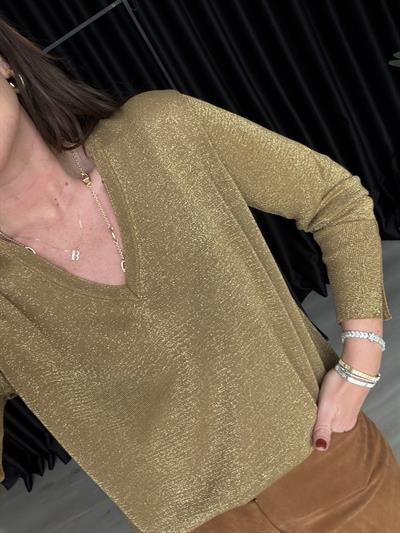 V Yaka , Gold , Parıltılı Triko