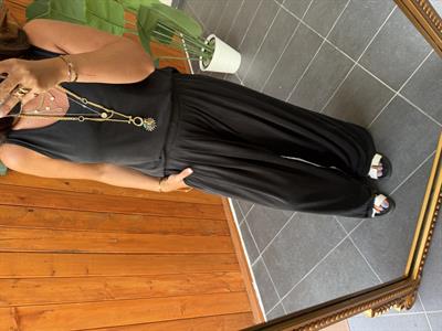 Arkası Lastikli , Siyah Modal Pantolon