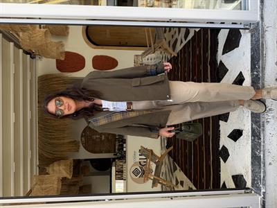 Premium Kalite , Kadife Yakalı , Haki Ceket