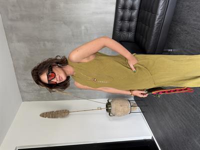 %100 Cotton , Yağ Yeşili , Premium , Keten Takım