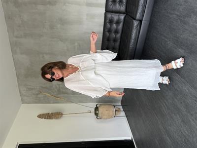 Kolye Aksesuarlı , Ekru , Etek & Bluz Takım