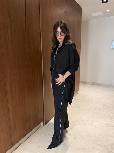 Oversize Siyah , Poplin Gömlek