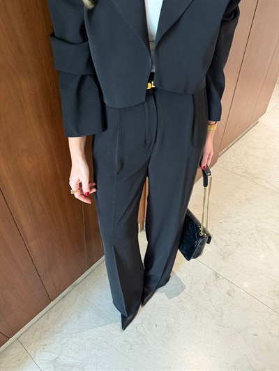 Siyah , Tencel Krep , Palazzo Pantolon