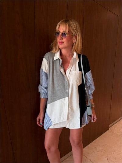 Orijinal Model , Lacivert , Kolları Taşlı , Premium Tasarım Gömlek