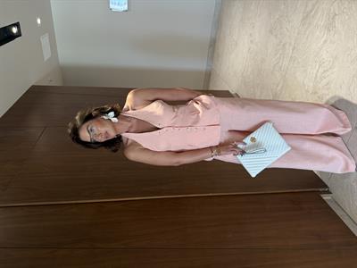 Boyundan Bağlamalı , Premium , Somon , Pamuk Keten Takım