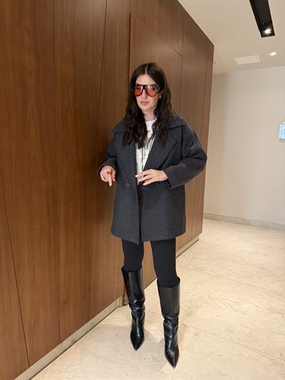 Siyah & Antrasit , Balık Sırtı Kaban