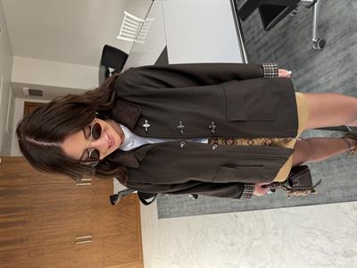 Kadife Yakalı , Ekose Astarlı , Acı Kahve , Premium Ceket