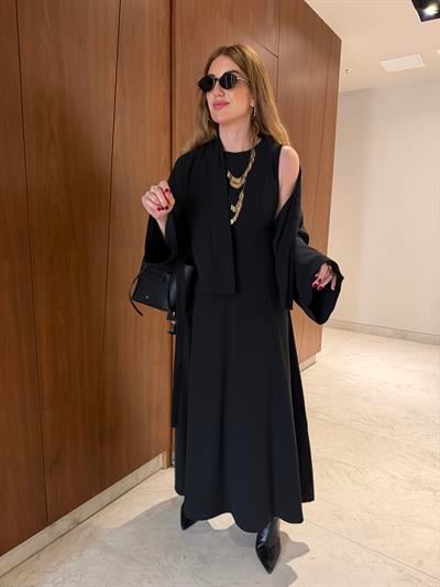 Elbise & Ceket , Siyah Tencel Takım