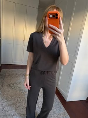 Orijinal Marka Acıkahve Modal V Yaka Takı 