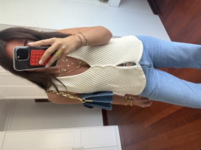 Orijinal Model Bej V Yaka Merserize Yelek