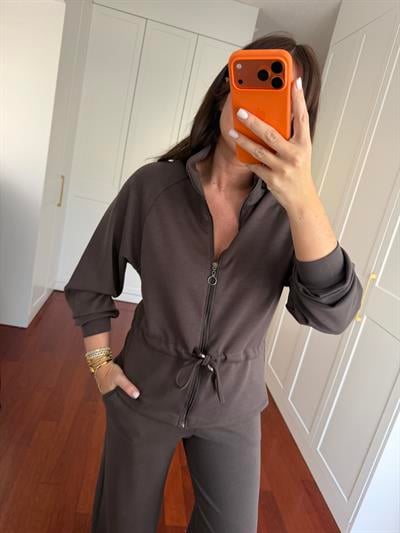 Orijinal Marka , Belden Büzgü Detaylı , Acı Kahve Modal Takım