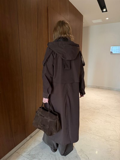 Orijinal Model , Kapüşonlu , Tasarım , Acıkahve Trençkot
