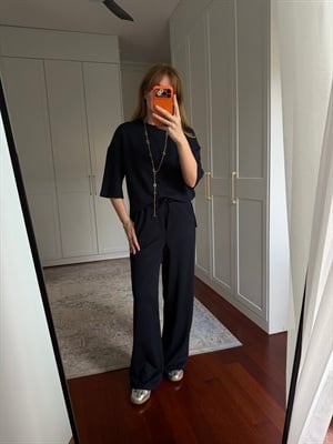 Yandan Yırtmaçlı , Lacivert Modal Takım