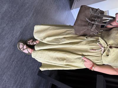 Haki Beli Lastikli, Tencel Pantolon Etek